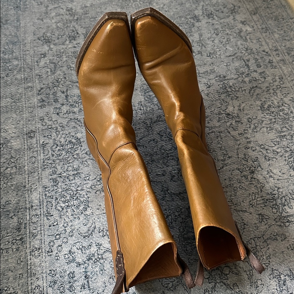 We the Free People Montage Tan Leather Heeled Boots - Picture 7 of 7